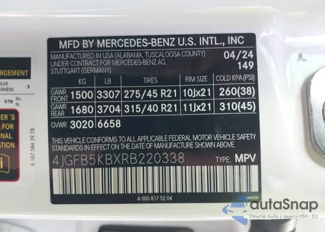 2024 Mercedes-Benz Gle 450 4Matic z USA, uszkodzony, nr VIN 4JGFB5KBXRB220338